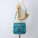 PRADA Shoulder Bag Nylon Light Blue Silver Auth 167944-27
