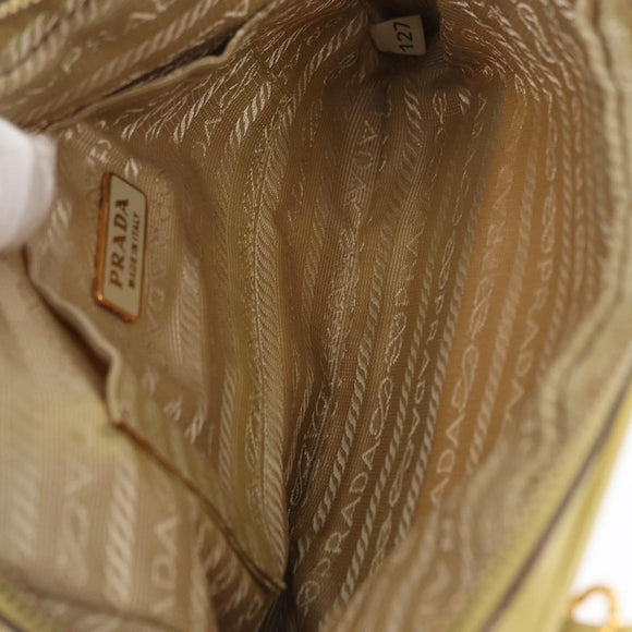 PRADA Hand Pouch Nylon Yellow Auth 167947