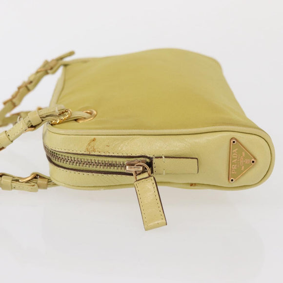 PRADA Hand Pouch Nylon Yellow Auth 167947