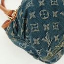 LOUIS VUITTON Monogram Denim Preity Hand Bag Blue M95020 LV Auth 167949V-14