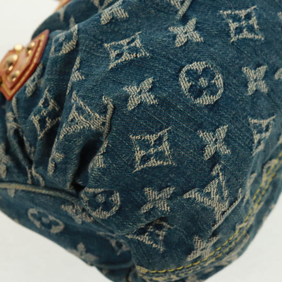 LOUIS VUITTON Monogram Denim Preity Hand Bag Blue M95020 LV Auth 167949V