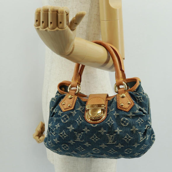 LOUIS VUITTON Monogram Denim Preity Hand Bag Blue M95020 LV Auth 167949V