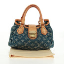 LOUIS VUITTON Monogram Denim Preity Hand Bag Blue M95020 LV Auth 167949V-12