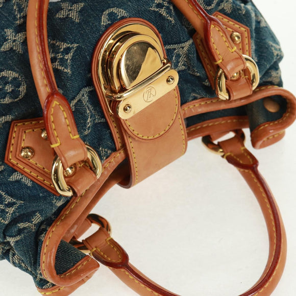 LOUIS VUITTON Monogram Denim Preity Hand Bag Blue M95020 LV Auth 167949V