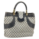 GUCCI GG Supreme Hand Bag PVC Navy Gold Auth 167955-1