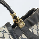 GUCCI GG Supreme Hand Bag PVC Navy Gold Auth 167955-10