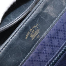 GUCCI GG Supreme Hand Bag PVC Navy Gold Auth 167955-12