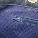 GUCCI GG Supreme Hand Bag PVC Navy Gold Auth 167955-20