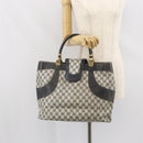 GUCCI GG Supreme Hand Bag PVC Navy Gold Auth 167955-22