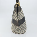 GUCCI GG Supreme Hand Bag PVC Navy Gold Auth 167955-4