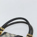 GUCCI GG Supreme Hand Bag PVC Navy Gold Auth 167955-8