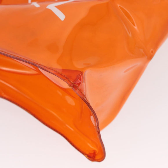 HERMES Vinyl Kelly Hand Bag Vinyl Orange Auth 167956