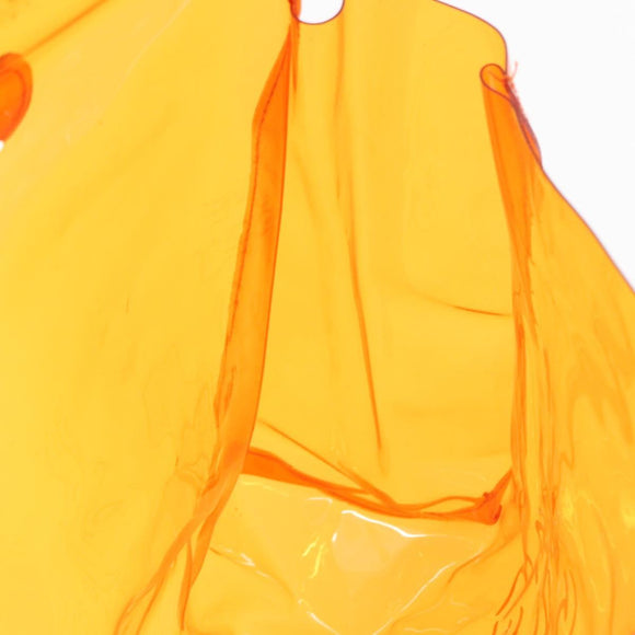 HERMES Vinyl Kelly Hand Bag Vinyl Orange Auth 167956