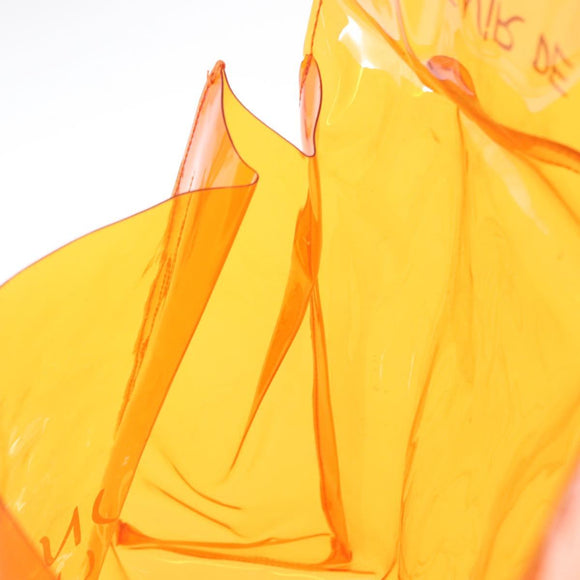 HERMES Vinyl Kelly Hand Bag Vinyl Orange Auth 167956