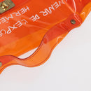 HERMES Vinyl Kelly Hand Bag Vinyl Orange Auth 167956-7