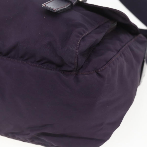PRADA Shoulder Bag Nylon Purple Silver Auth 167957