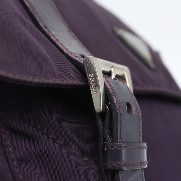 PRADA Shoulder Bag Nylon Purple Silver Auth 167957