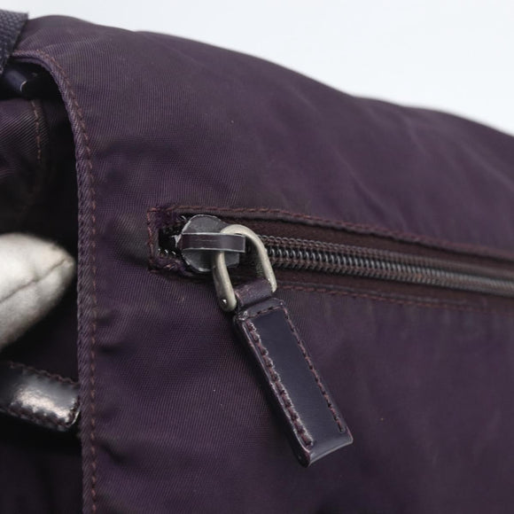 PRADA Shoulder Bag Nylon Purple Silver Auth 167957