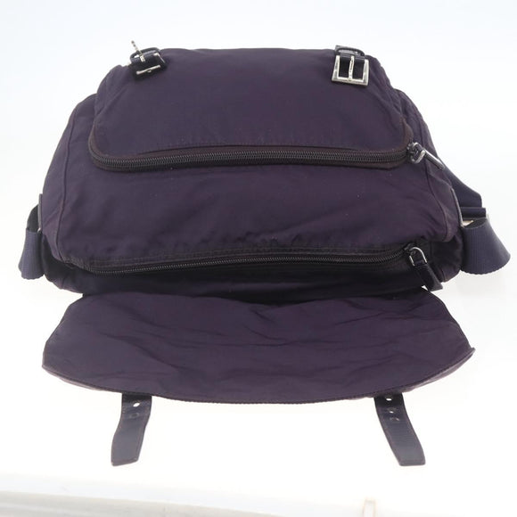PRADA Shoulder Bag Nylon Purple Silver Auth 167957