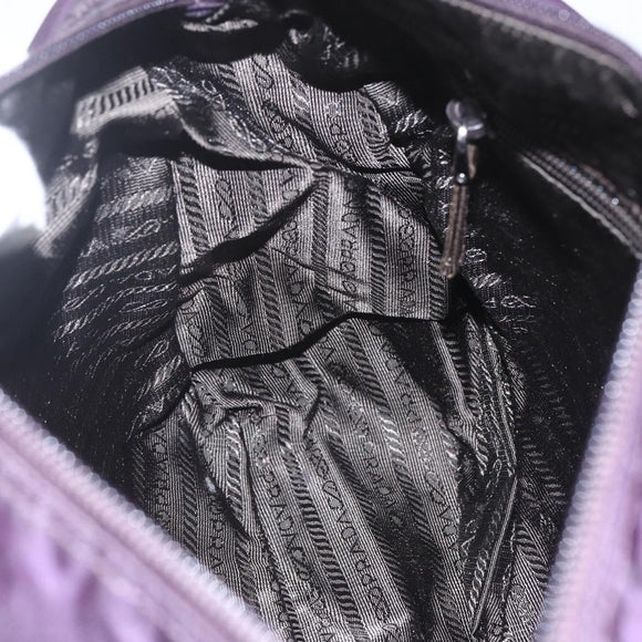 PRADA Shoulder Bag Nylon Purple Silver Auth 167957