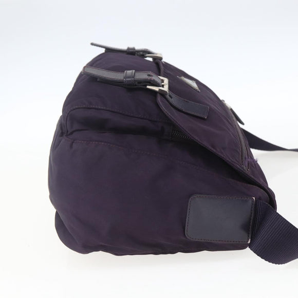 PRADA Shoulder Bag Nylon Purple Silver Auth 167957