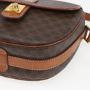CELINE Macadam Canvas Shoulder Bag PVC Leather Brown Gold Auth 167961-14