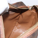 CELINE Macadam Canvas Shoulder Bag PVC Leather Brown Gold Auth 167961-18