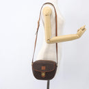 CELINE Macadam Canvas Shoulder Bag PVC Leather Brown Gold Auth 167961-22