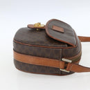 CELINE Macadam Canvas Shoulder Bag PVC Leather Brown Gold Auth 167961-4