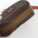 CELINE Macadam Canvas Shoulder Bag PVC Leather Brown Gold Auth 167961-6