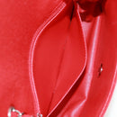 CHANEL Matelasse 20 Chain Shoulder Bag Cotton Red Silver CC Auth 167964SAV-24