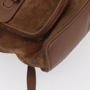 GUCCI Bamboo Backpack Suede Brown Gold 003 2058 0016 Auth 167968-9