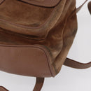 GUCCI Bamboo Backpack Suede Brown Gold 003 2058 0016 Auth 167968-16