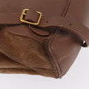 GUCCI Bamboo Backpack Suede Brown Gold 003 2058 0016 Auth 167968-17
