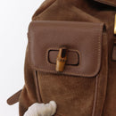 GUCCI Bamboo Backpack Suede Brown Gold 003 2058 0016 Auth 167968-20