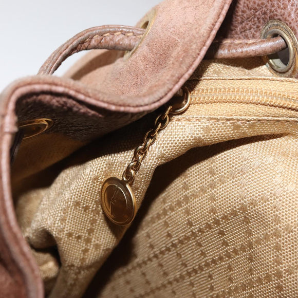 GUCCI Bamboo Backpack Suede Brown Gold 003 2058 0016 Auth 167968