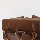 GUCCI Bamboo Backpack Suede Brown Gold 003 2058 0016 Auth 167968-6