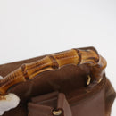 GUCCI Bamboo Backpack Suede Brown Gold 003 2058 0016 Auth 167968-7