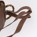 GUCCI Bamboo Backpack Suede Brown Gold 003 2058 0016 Auth 167968-8