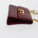 Salvatore Ferragamo Chain Shoulder Pouch Gancini Leather Red Gold Auth 167969-3