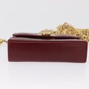 Salvatore Ferragamo Chain Shoulder Pouch Gancini Leather Red Gold Auth 167969-5