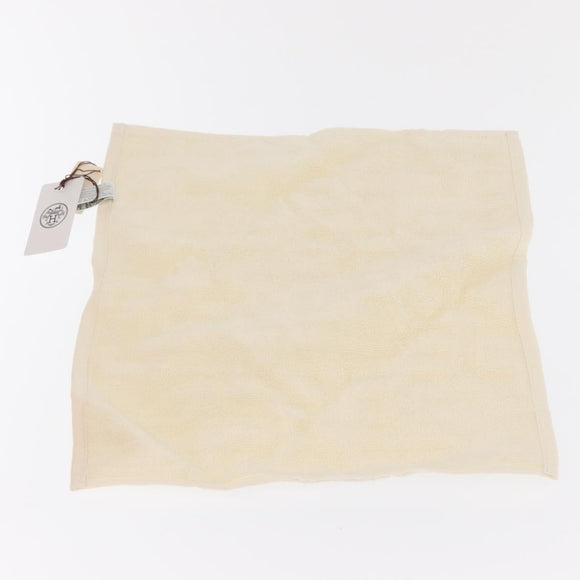HERMES Eau de Barbe Ecarlatte Gift Set Handkerchief Cotton Beige Auth 167972
