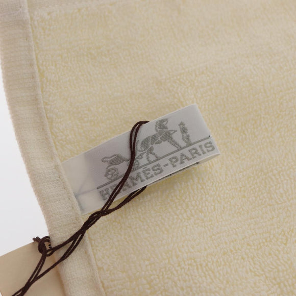 HERMES Eau de Barbe Ecarlatte Gift Set Handkerchief Cotton Beige Auth 167972