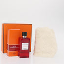 HERMES Eau de Barbe Ecarlatte Gift Set Handkerchief Cotton Beige Auth 167972-14