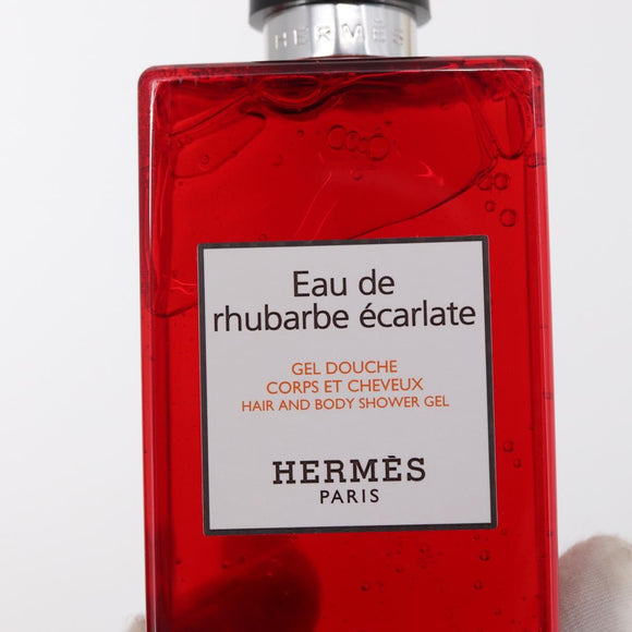 HERMES Eau de Barbe Ecarlatte Gift Set Handkerchief Cotton Beige Auth 167972