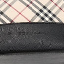 BURBERRY Nova Check Tote Bag Canvas Beige Silver Auth 167990-14