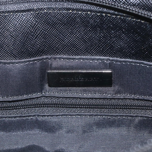BURBERRY Nova Check Tote Bag Canvas Beige Silver Auth 167990