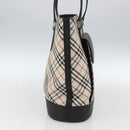 BURBERRY Nova Check Tote Bag Canvas Beige Silver Auth 167990-4