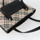 BURBERRY Nova Check Tote Bag Canvas Beige Silver Auth 167990-6