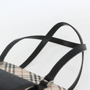 BURBERRY Nova Check Tote Bag Canvas Beige Silver Auth 167990-8